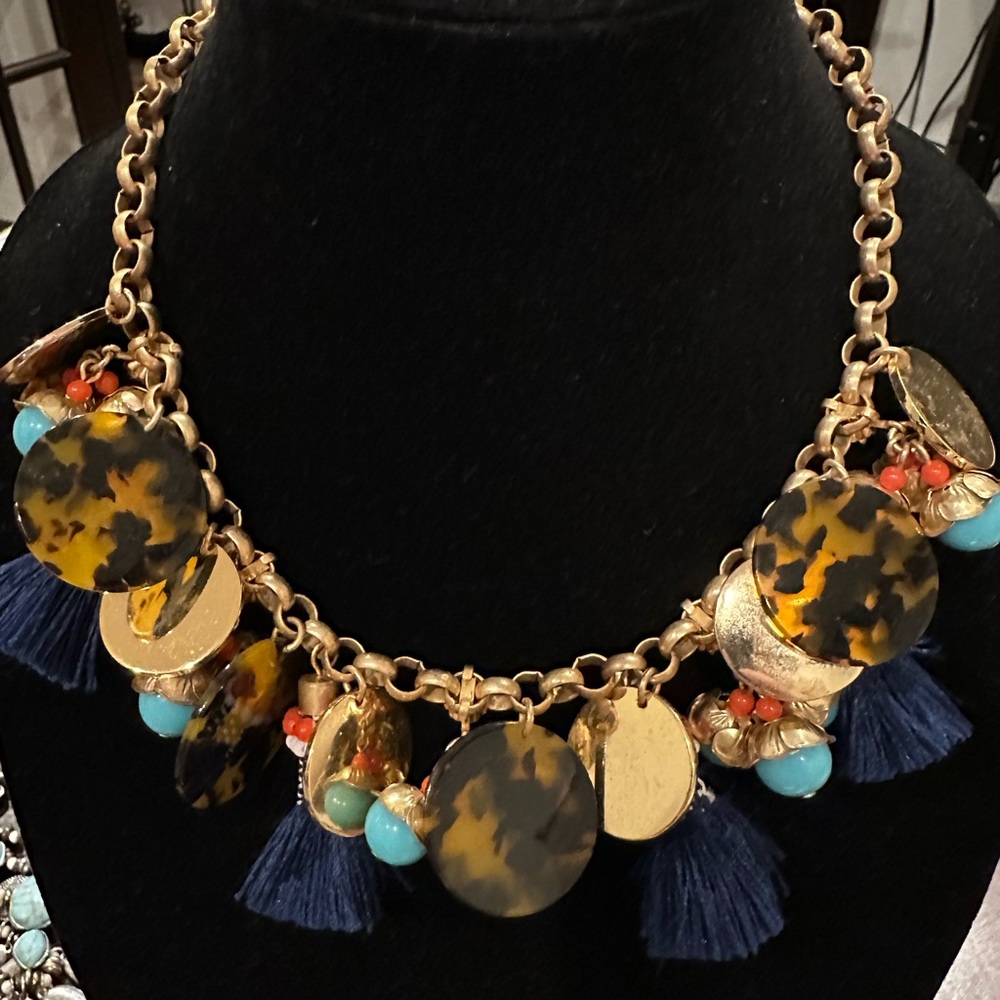 J. Crew Gold and Navy Tassel Necklace - Picture 11 of 12